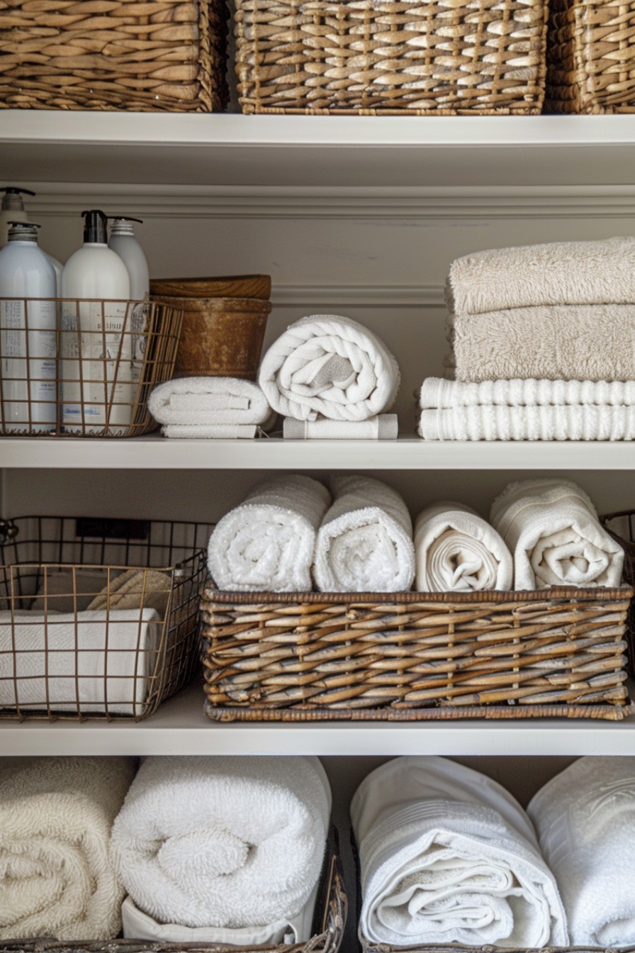 modern laundry room shelving