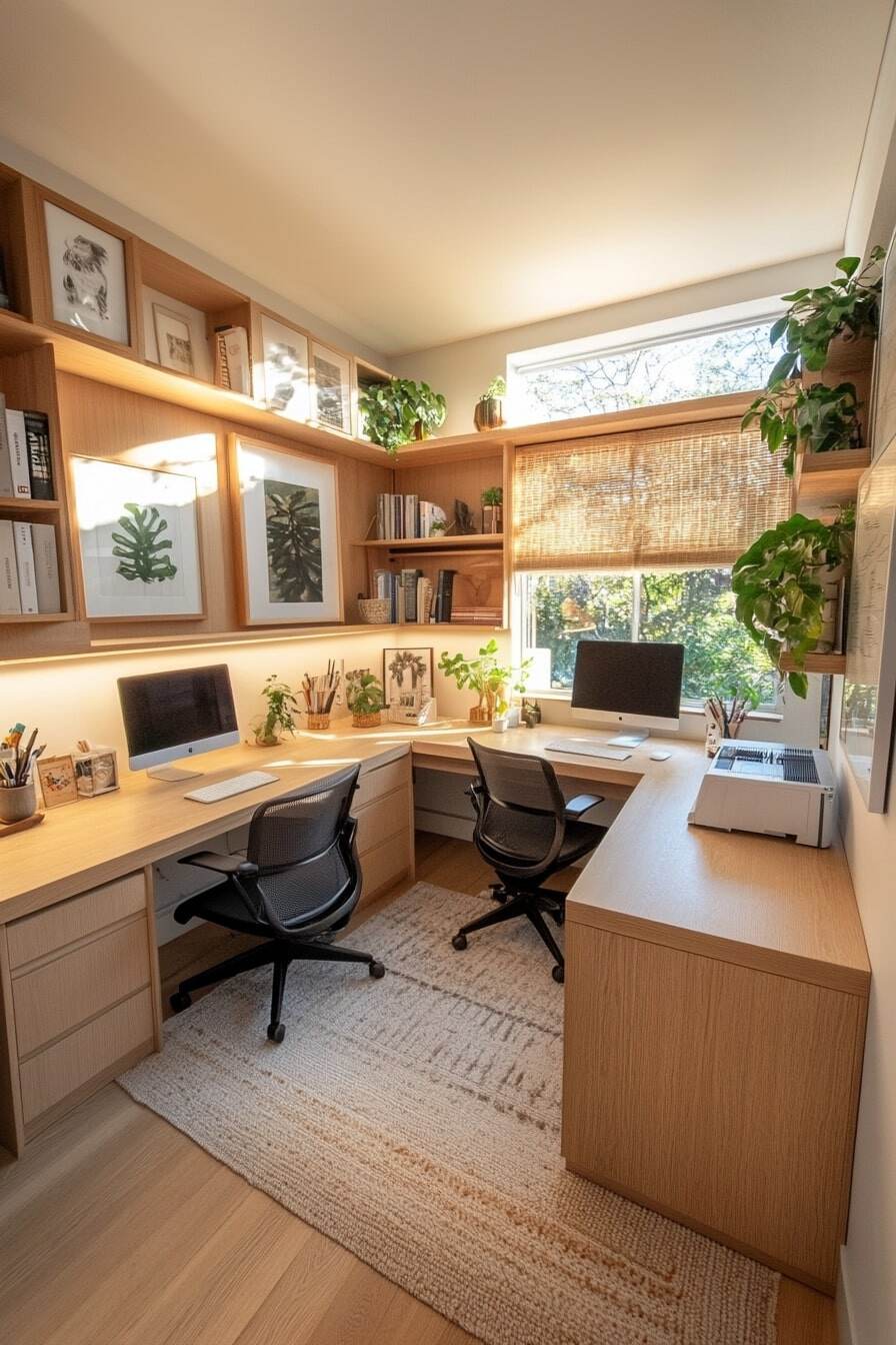 small home office double desk - 18