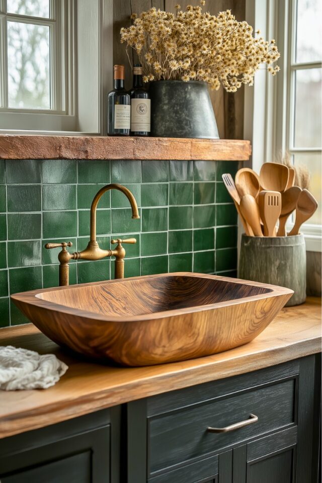 boho kitchen print neutral bohemian kitchen sink... 25 Stunning Bohemian Kitchen Sinks Inspirations You’ll Love - H.M.G
