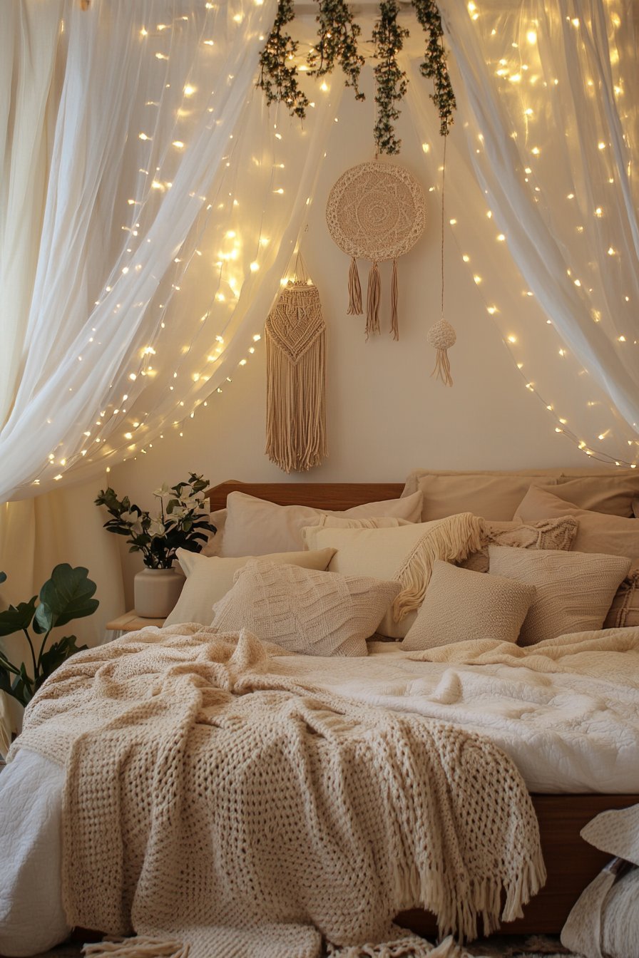 a boho vintage bedroom