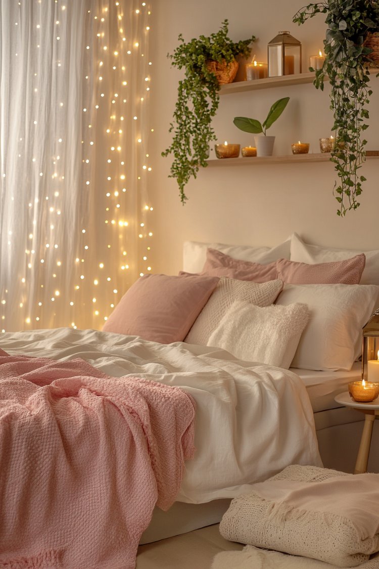 boho pink bedroom