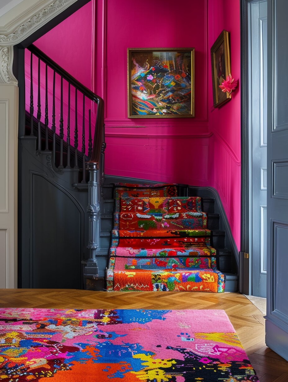 Boho entryway with rug 5