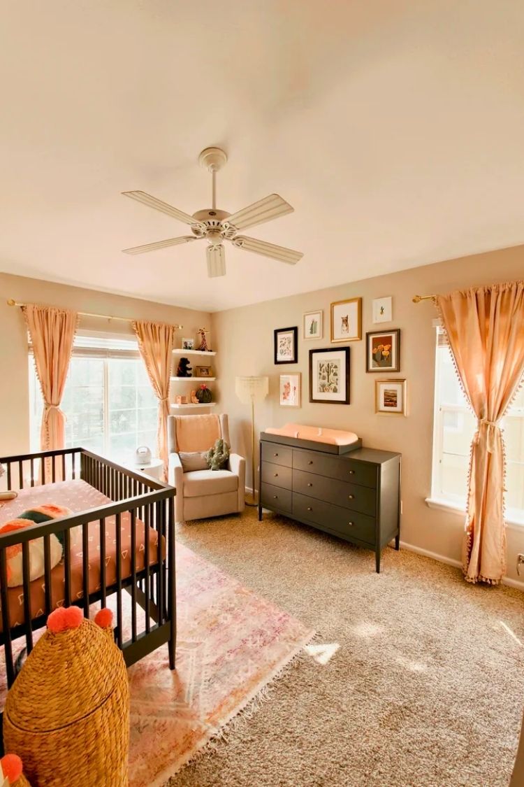 boho pink girl nursery