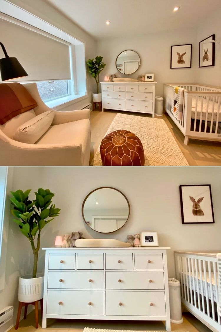 clean gender neutral boho nursery