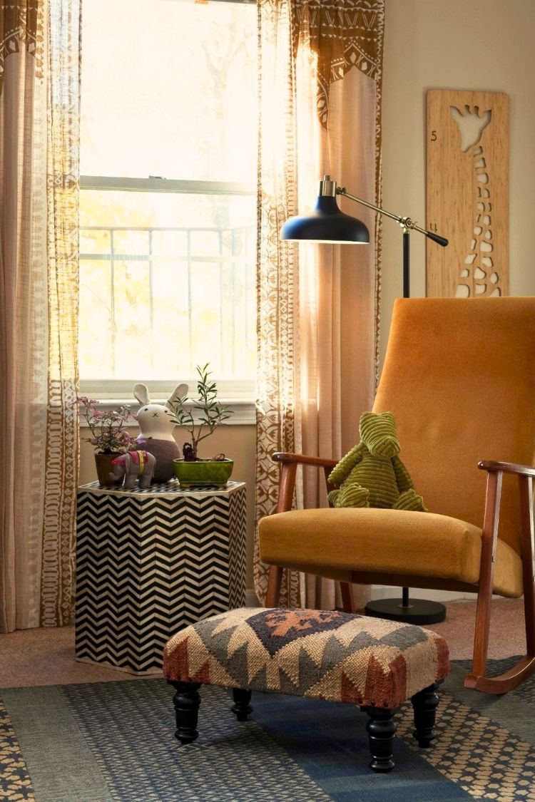 earthy boho girl nursery