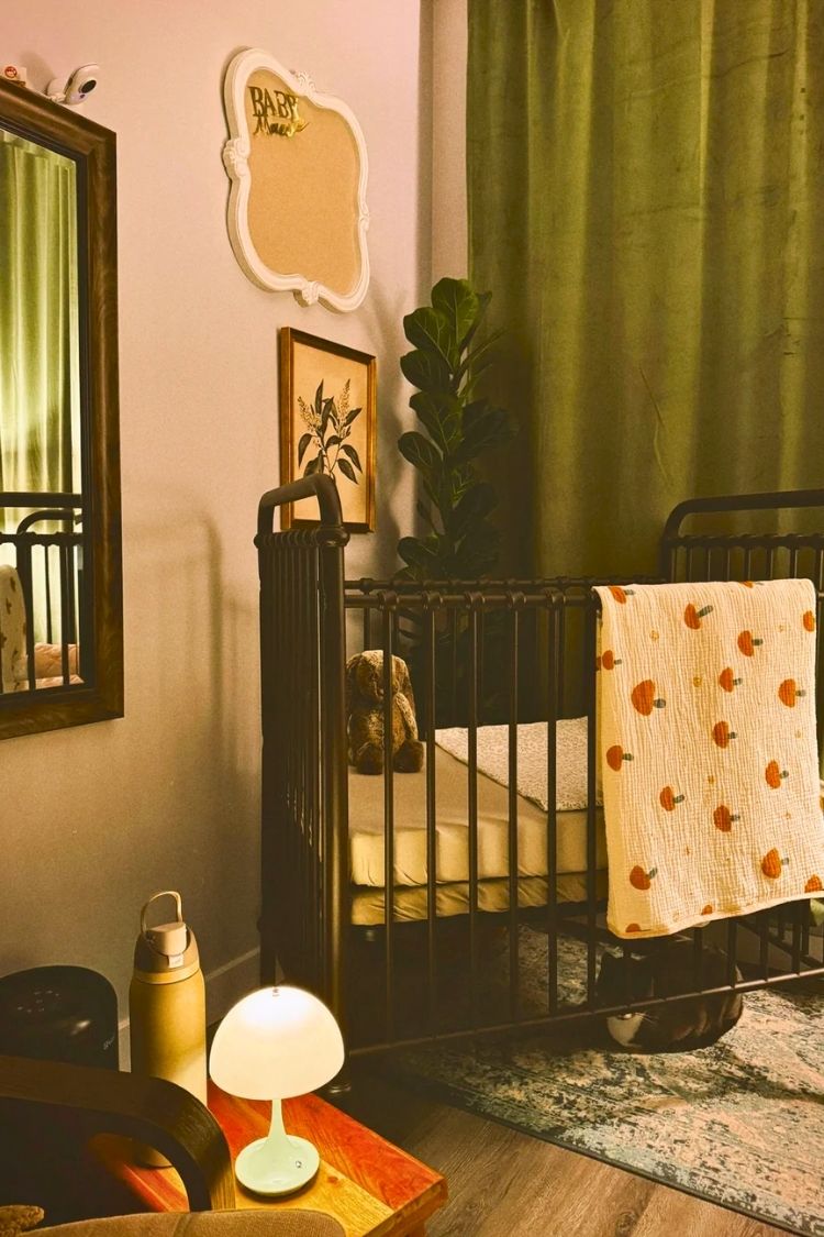 green moody boho girl nursery