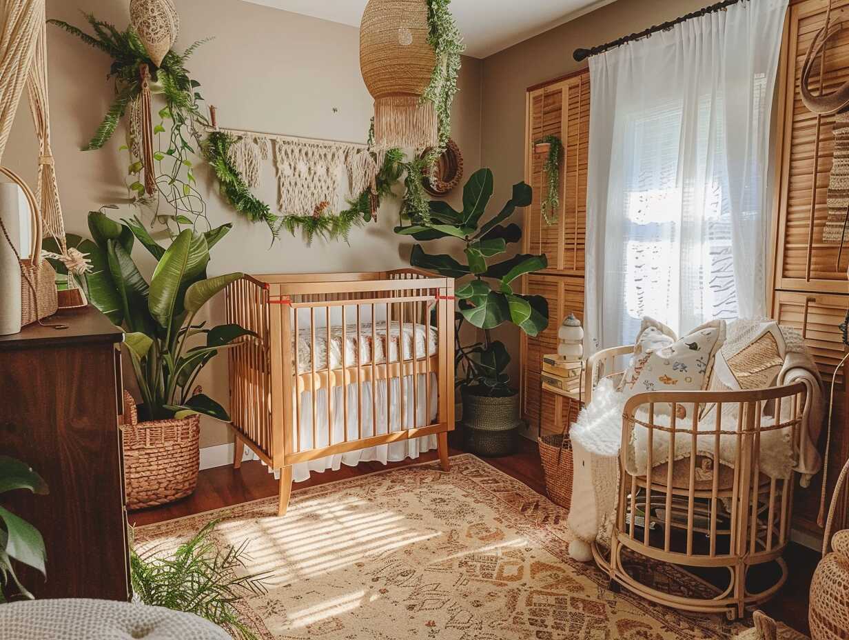 jungle-themed boho nursery neutral - 3