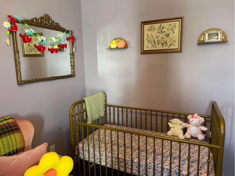 modern boho girl nursery