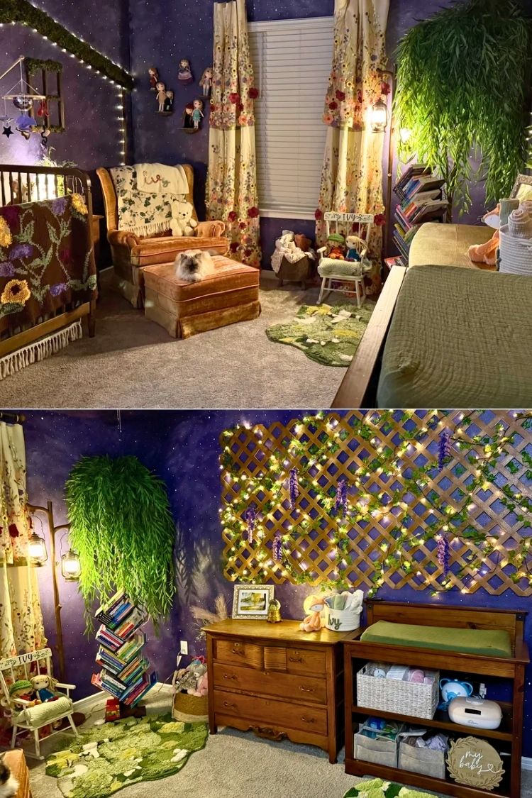 moody boho girl nursery