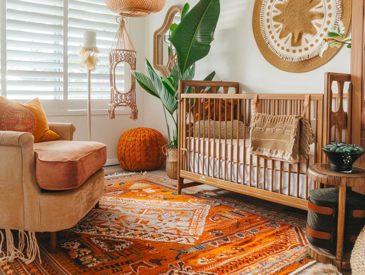 orange boho nursery neutral - 3