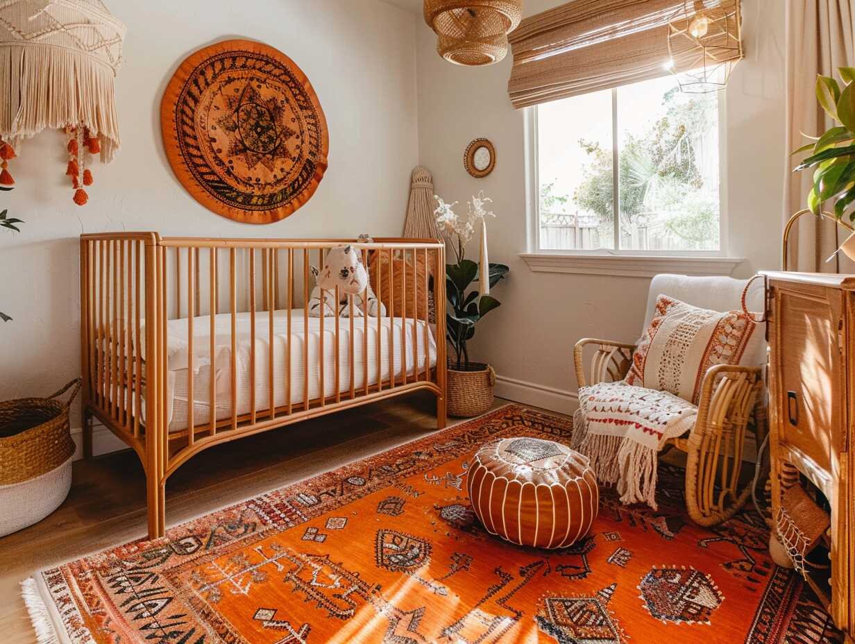 orange boho nursery neutral - 4