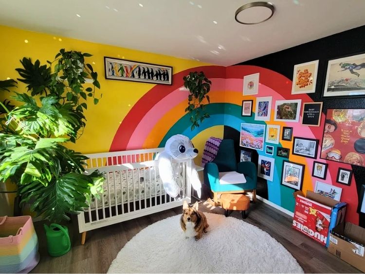 rainbow boho girl nursery 