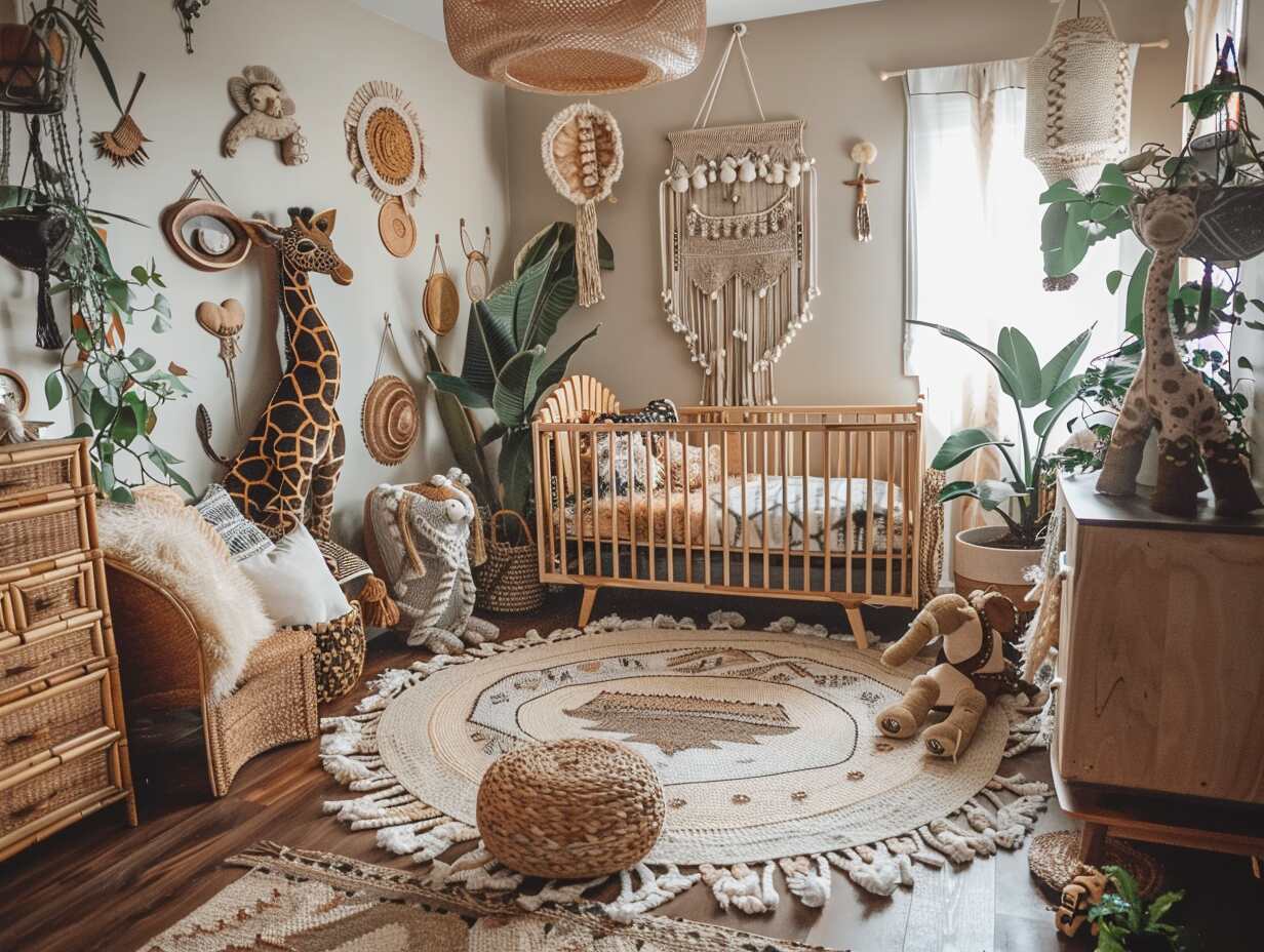 safari-themed boho nursery neutral - 1