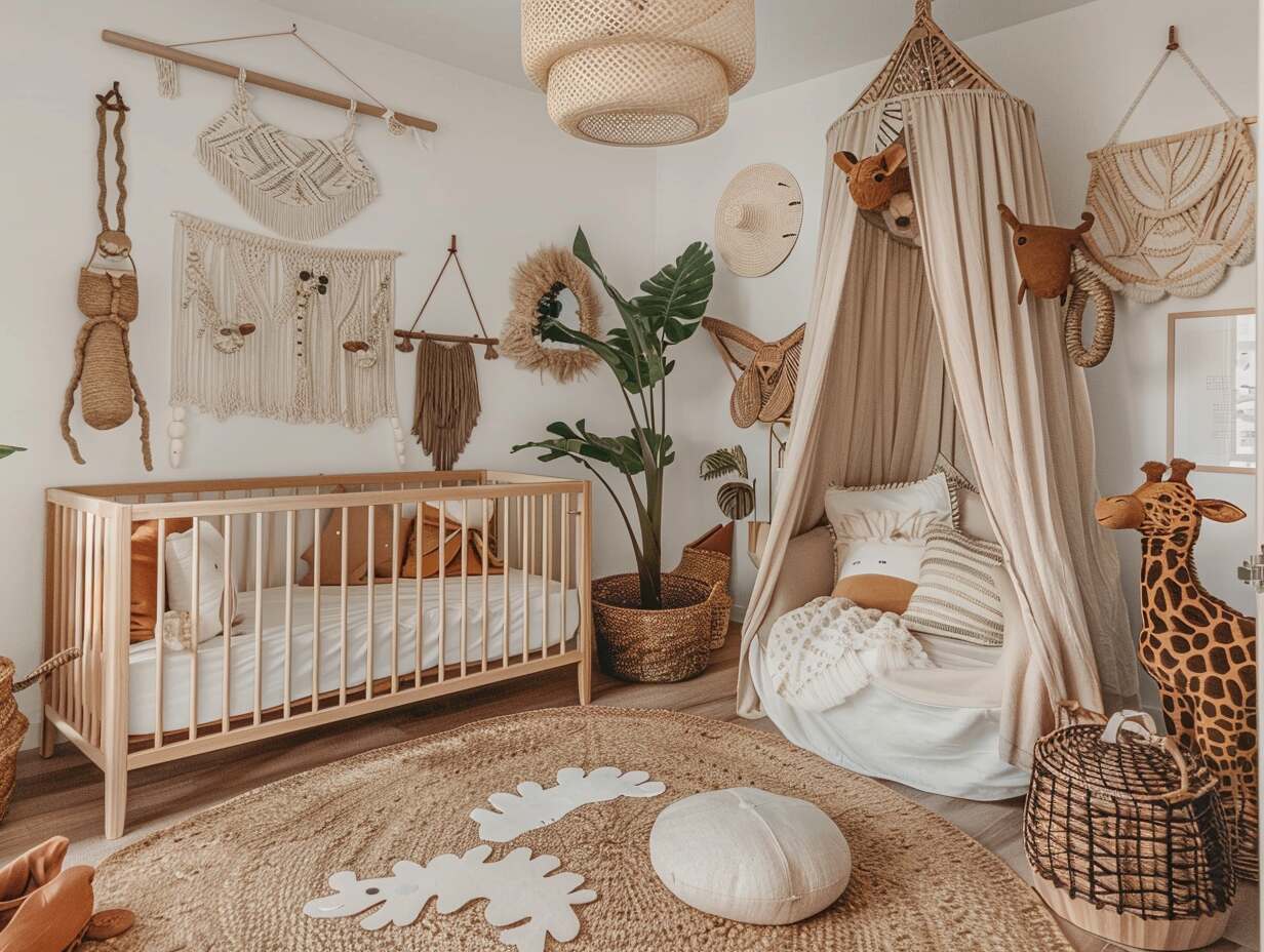 safari-themed boho nursery neutral - 2