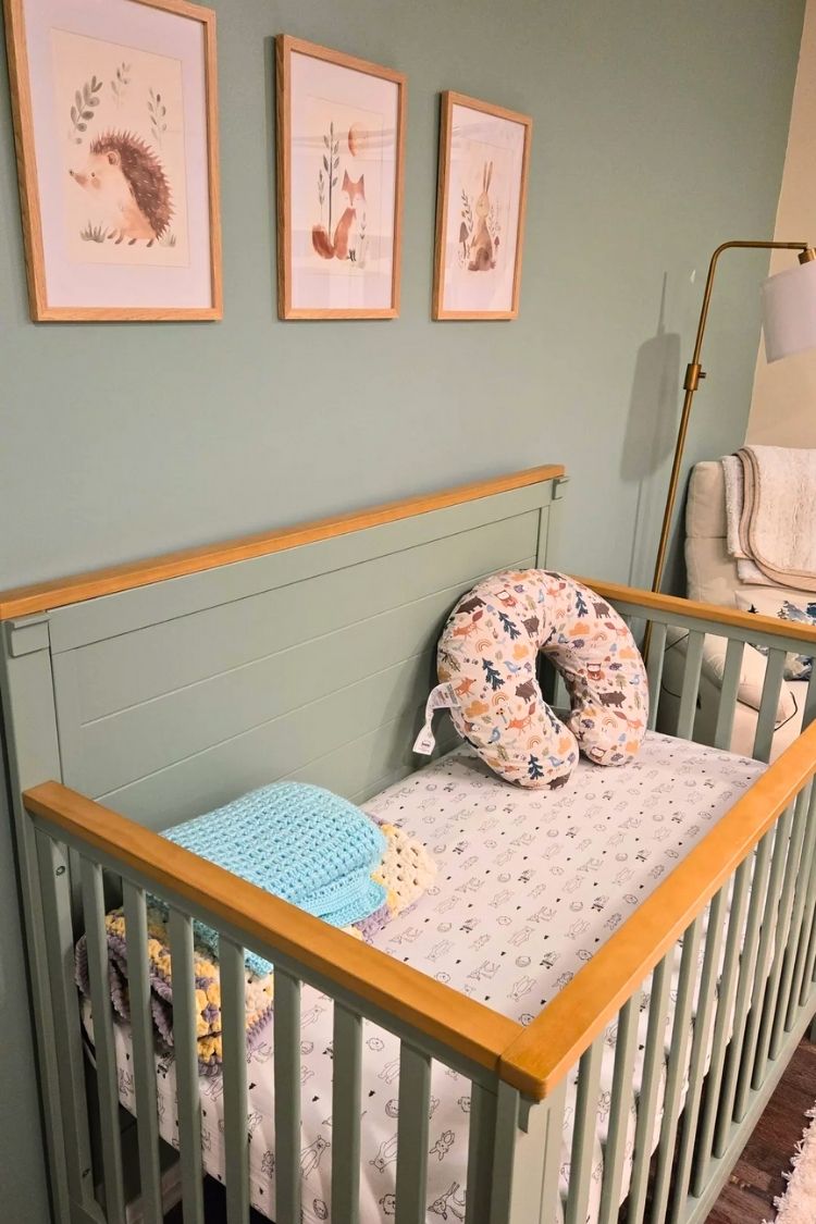 sage green gender neutral boho nursery