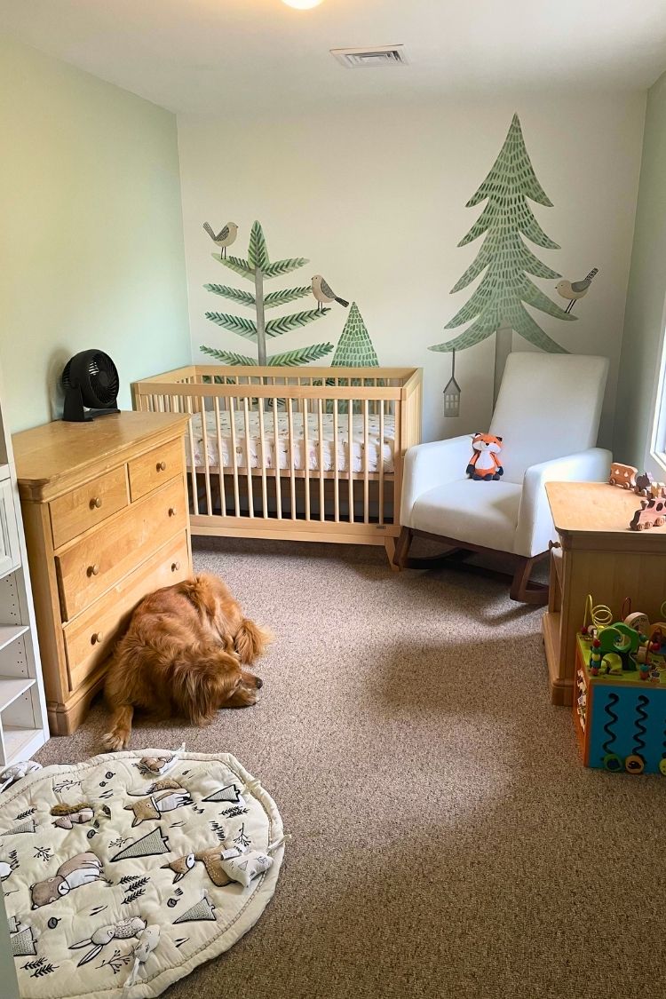 simple boho girl nursery