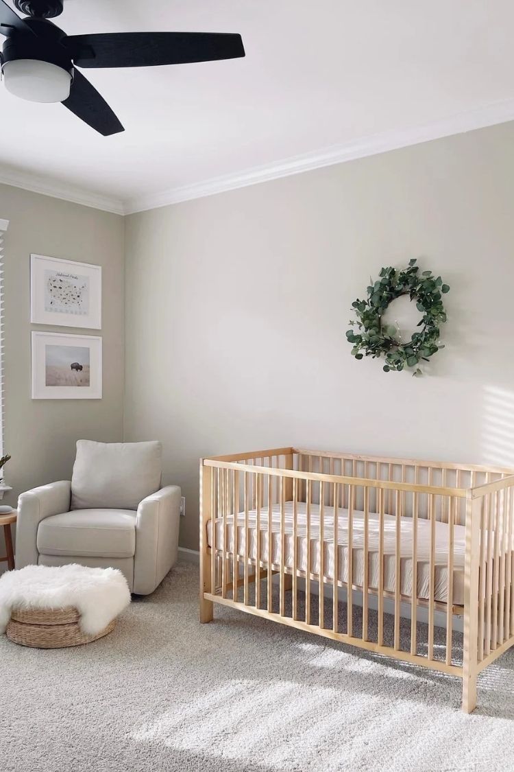 simple boho girl nursery