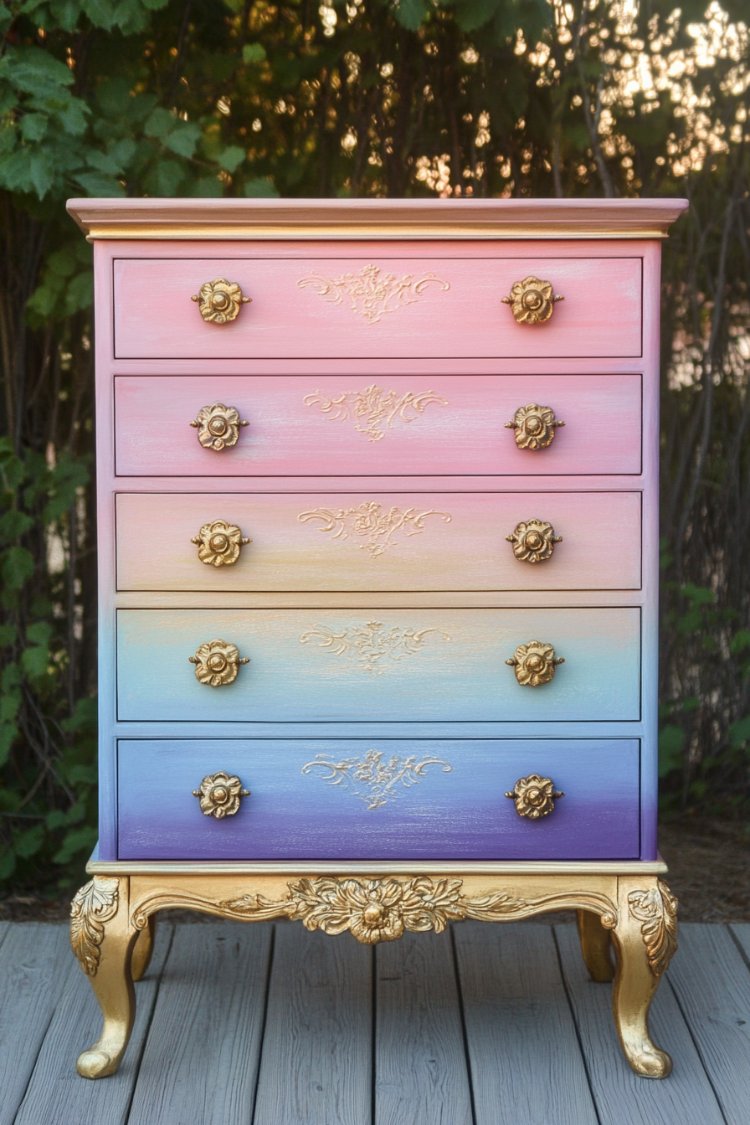 whimsical painted dresser