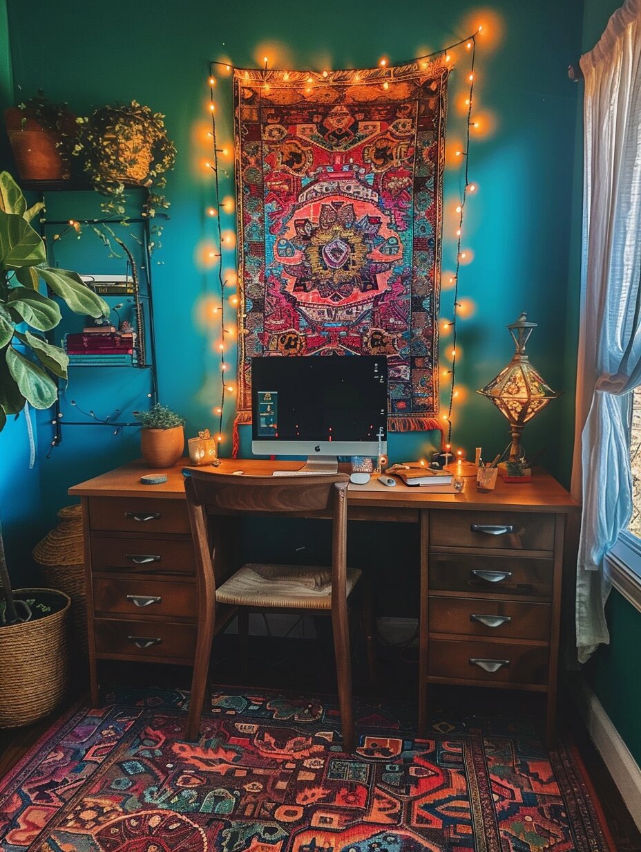 Boho Home Office Ideas 11