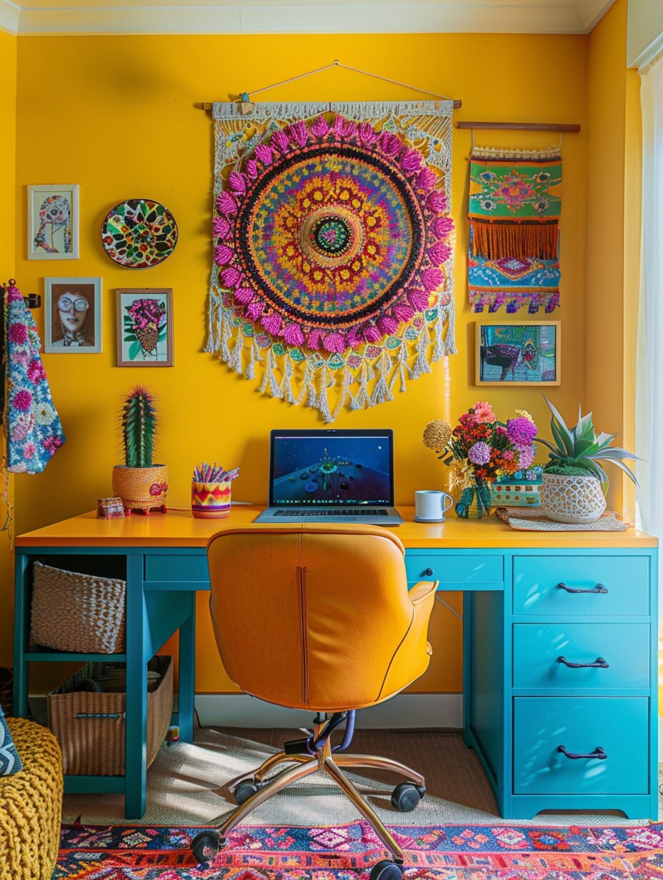 Boho Home Office Ideas 12