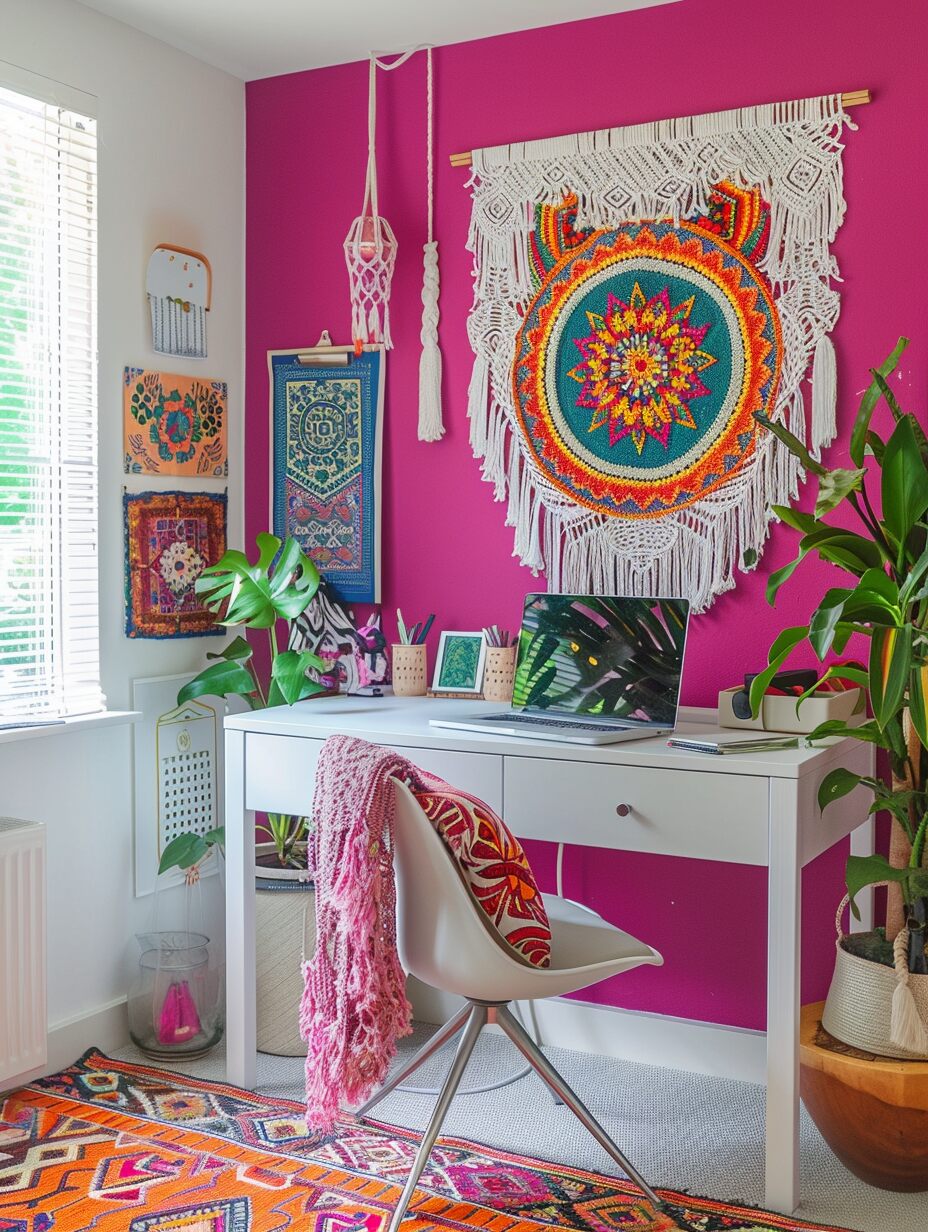 Boho Home Office Ideas 13