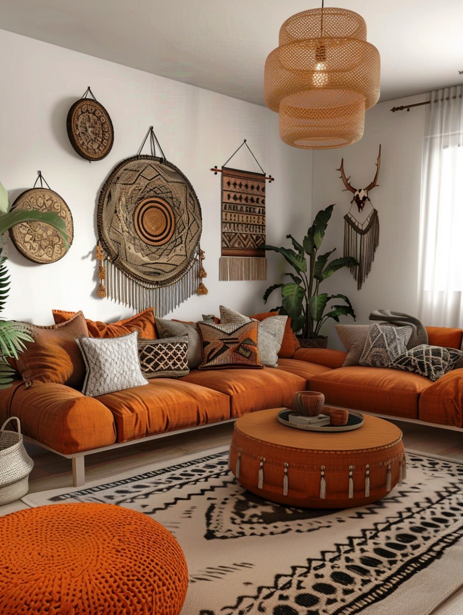 a boho living room