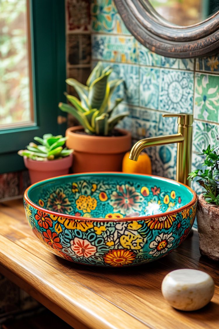 boho bathroom sink