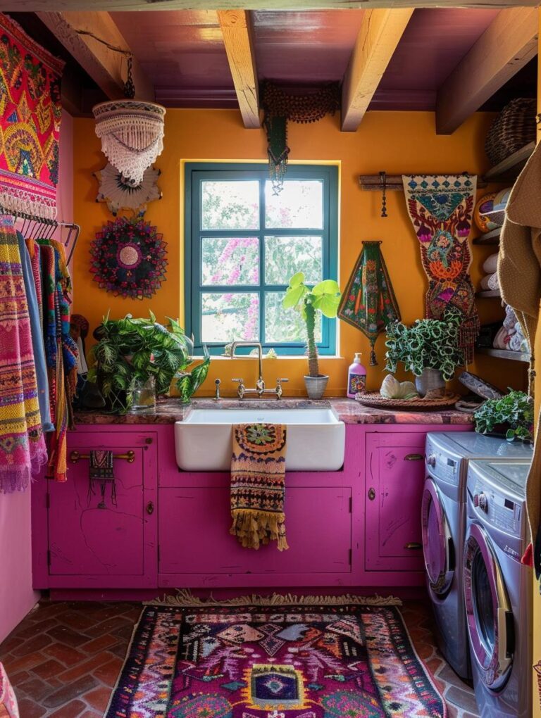 14 Chic Boho Laundry Room Designs to Elevate Your Space - H.M.G