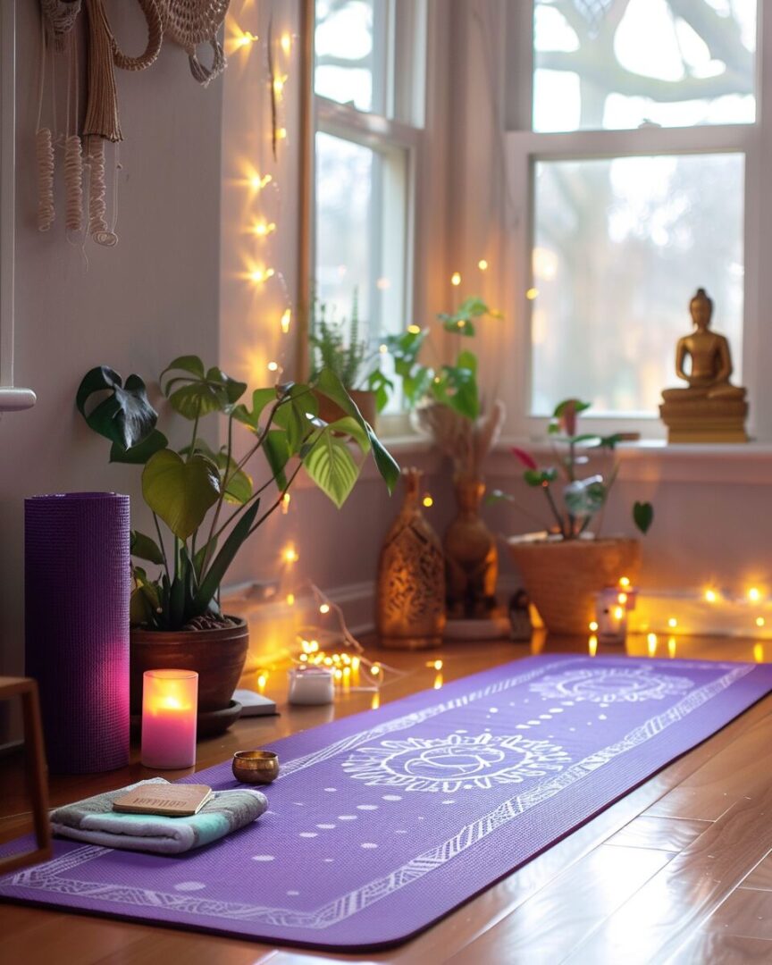 25+ Relaxing Boho Yoga Room Ideas - H.M.G