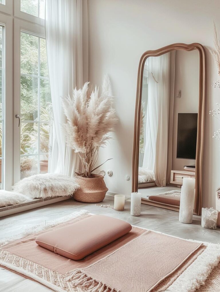 25+ Relaxing Boho Yoga Room Ideas - H.M.G