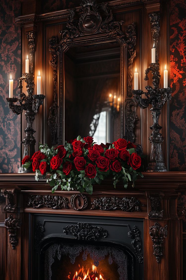 gothic mantel decorating ideas