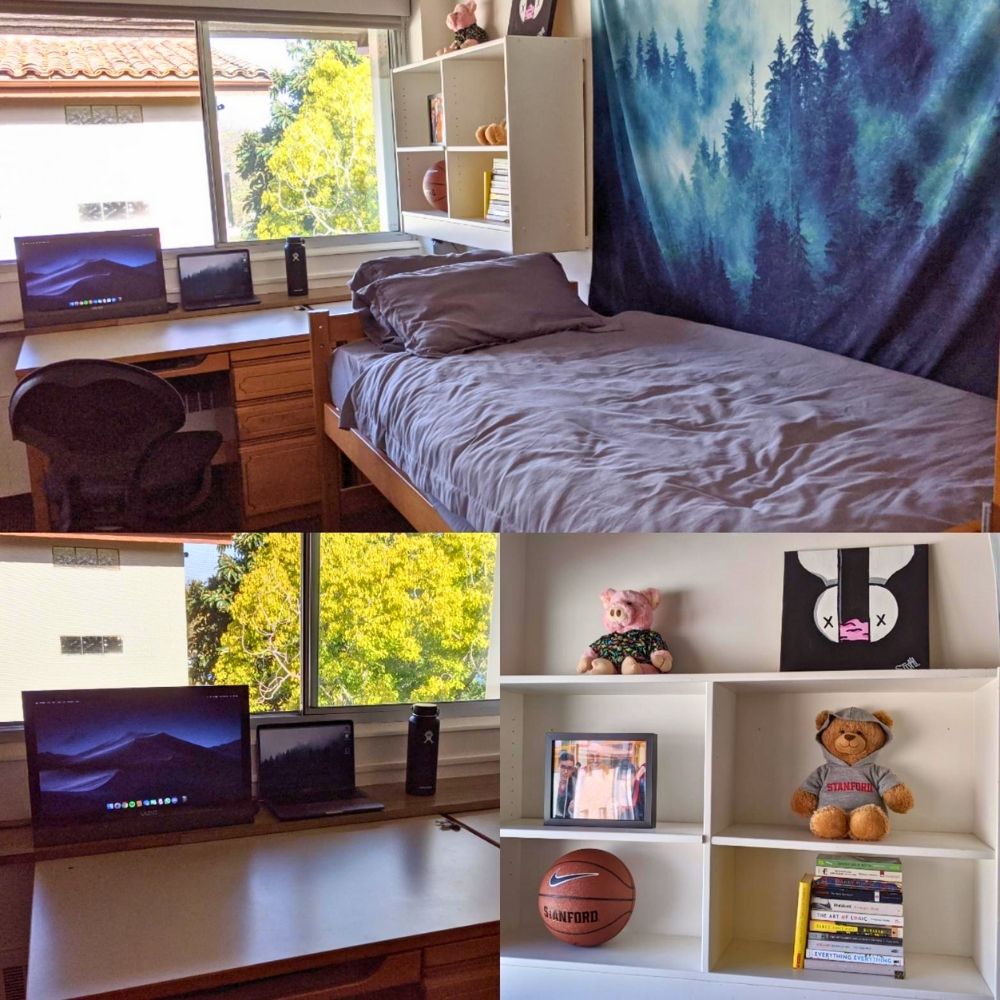 minimalist guy dorm room