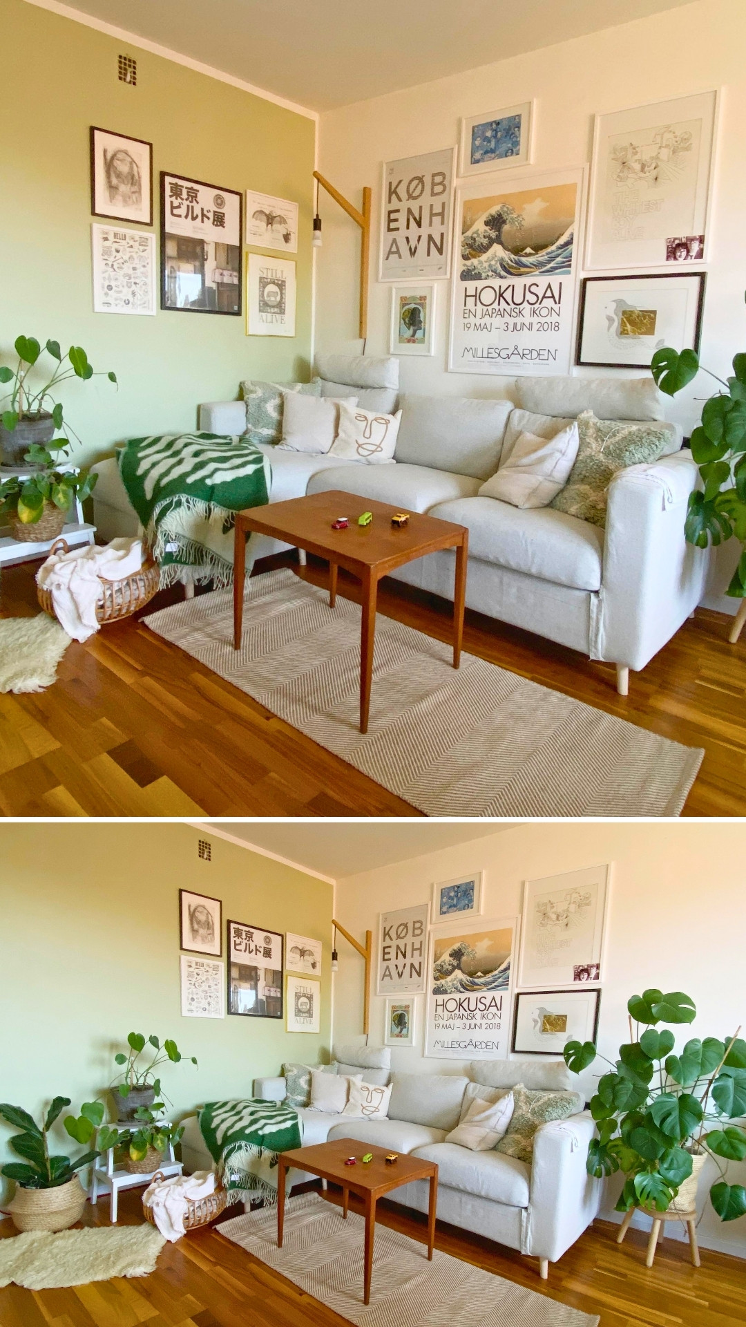 Cozy Sofa Corner With Gallery Wall In Small Apartment Living Room