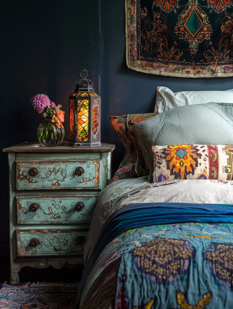 19 Gorgeous Dark Boho Bedroom Ideas You'll Fall in Love With - H.M.G