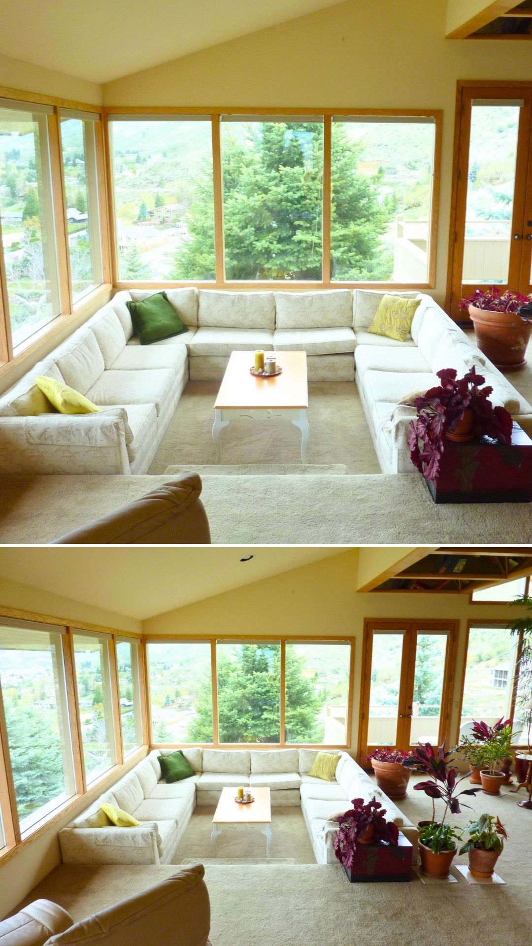 Dreamy Sunken Couch Layout with Full Garden View