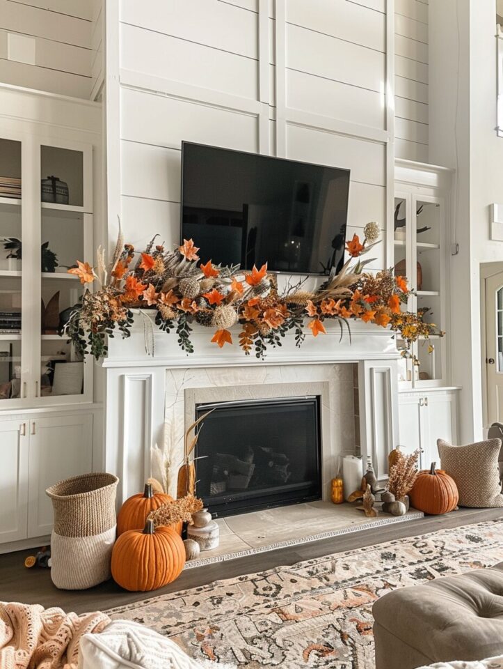 21 Breathtaking Farmhouse Mantel Decoration Ideas - H.M.G - Farmhouse Style Mantel Decorating Ideas With Lanterns