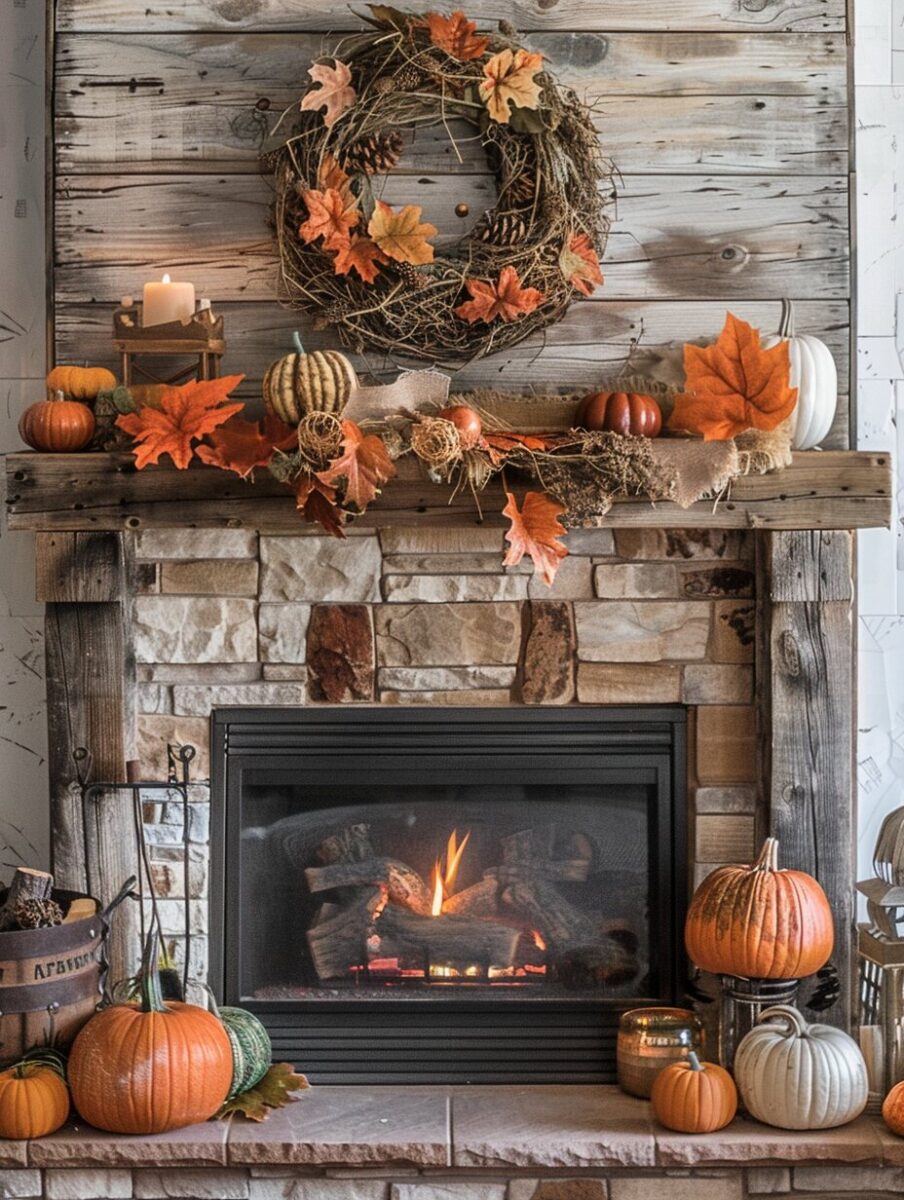 Image showcasing 21 Breathtaking Farmhouse Mantel Decoration Ideas - H.M.G
