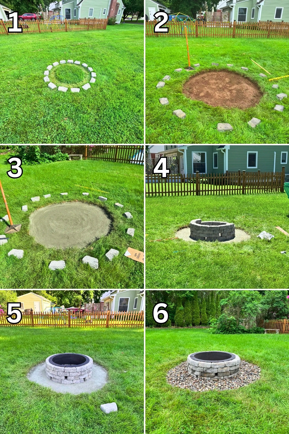 Smokeless Round DIY Fire Pit With Metal Ring And Gravel Edging For Cozy Lawn Gatherings