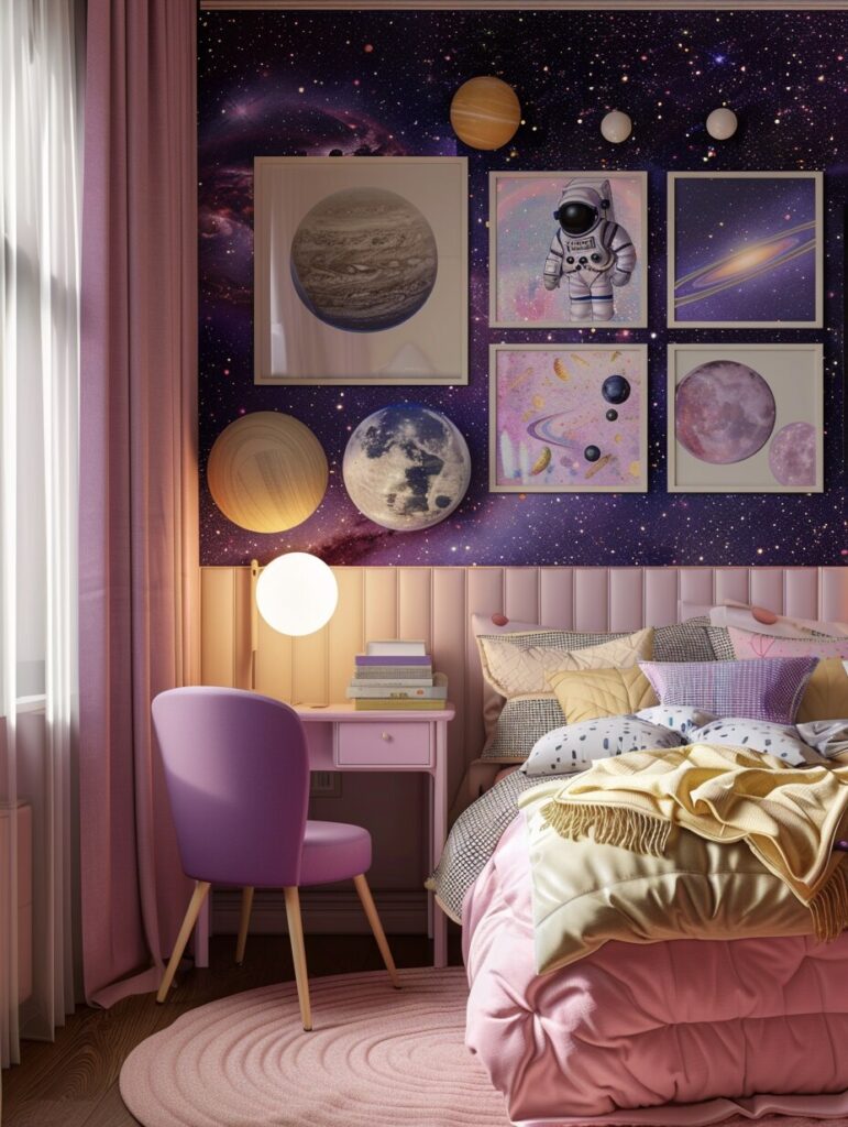 24 Whimsical Ways to Create a Space-Themed Bedroom Haven for Girls - H.M.G
