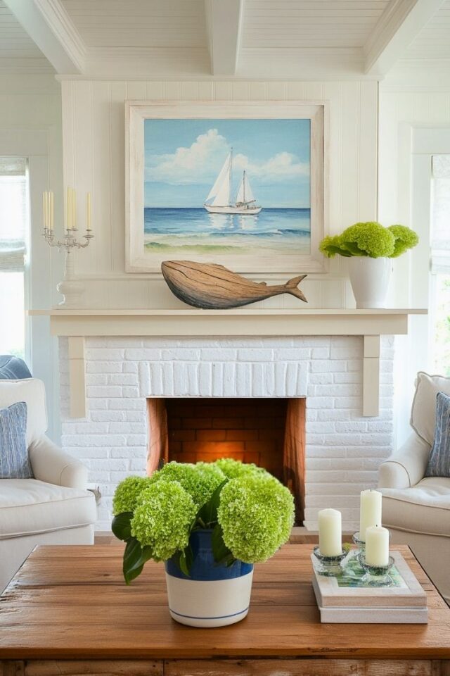 20+ Bright and Bold Summer Mantel Decorating Ideas - H.M.G