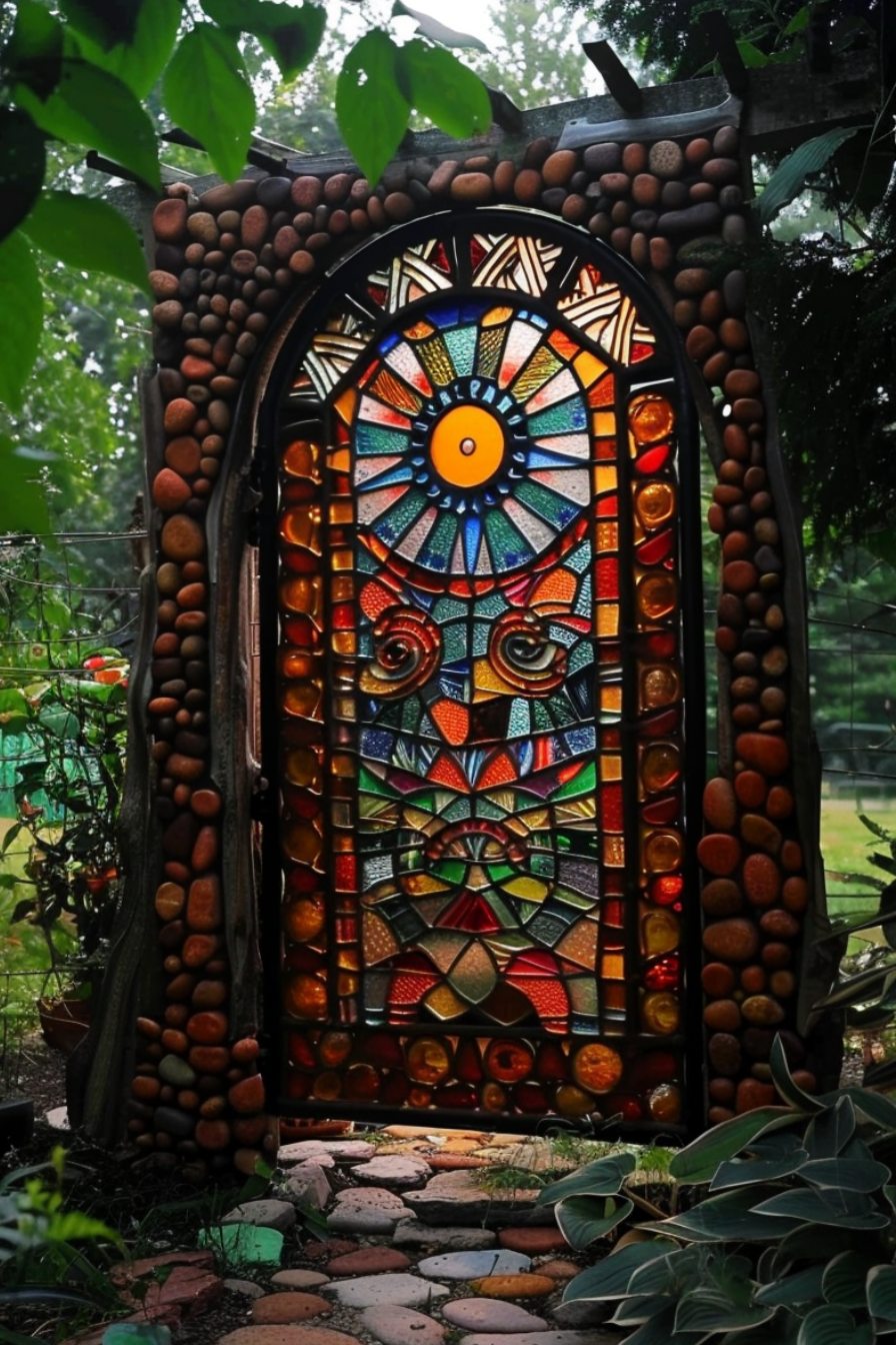 a boho garden gate