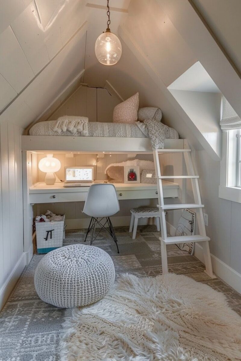 27 Stylish and Functional Attic Bedroom Ideas for Teens - H.M.G