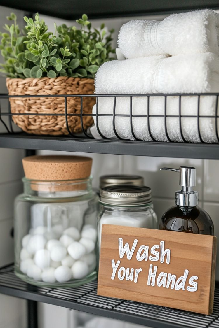 bathroom shelf decor ideas