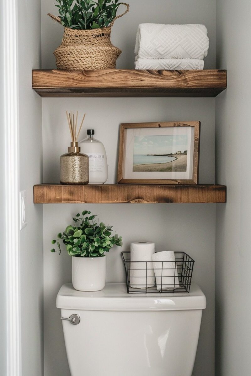 20+ Cozy Bathroom Shelf Decor Ideas for a Welcoming Vibe - H.M.G