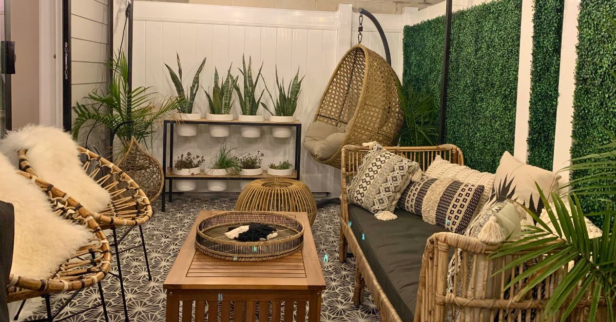 boho chic small aparment patio