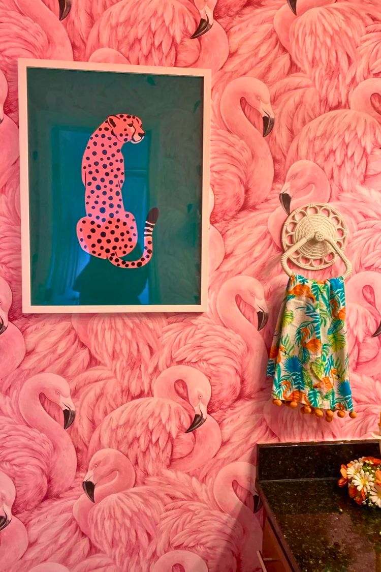 boho wallpaper for bathroom