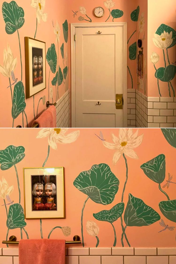 boho wallpaper for bathroom