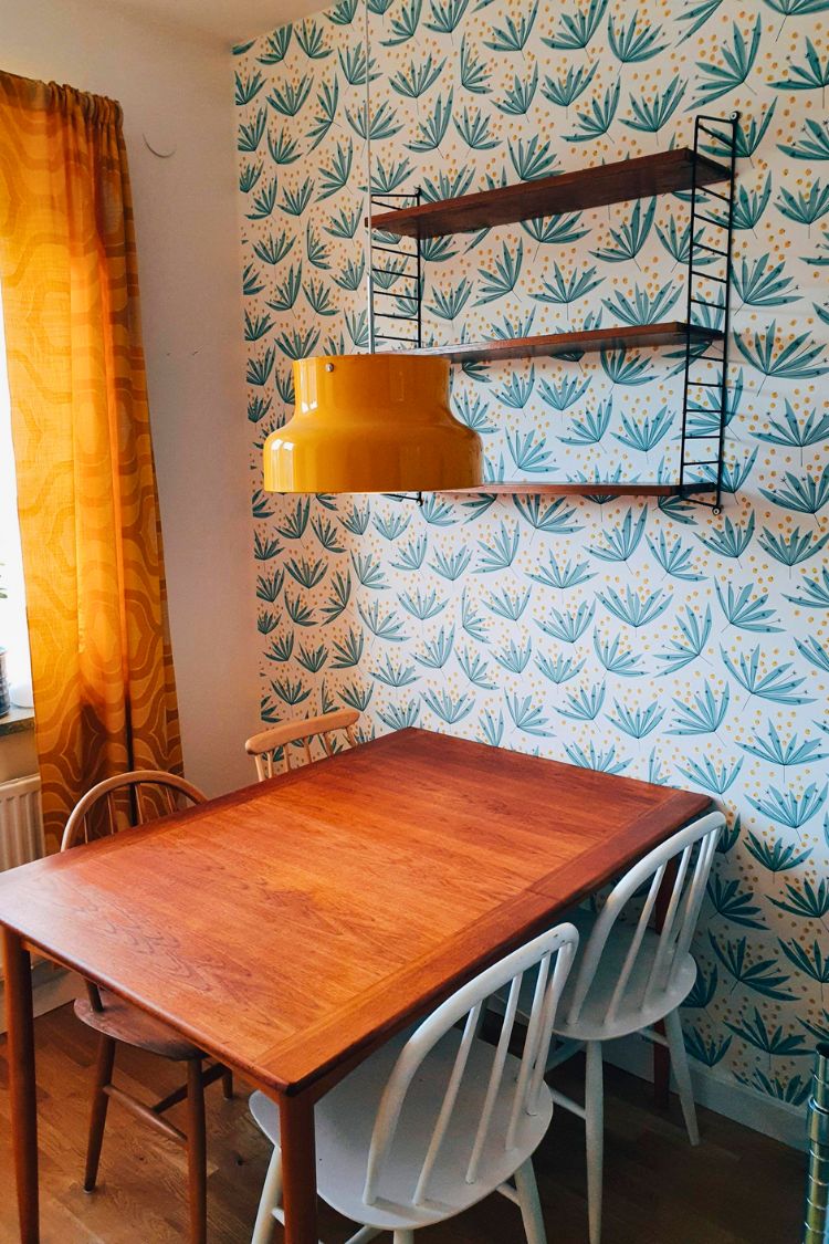 boho wallpaper for dining room