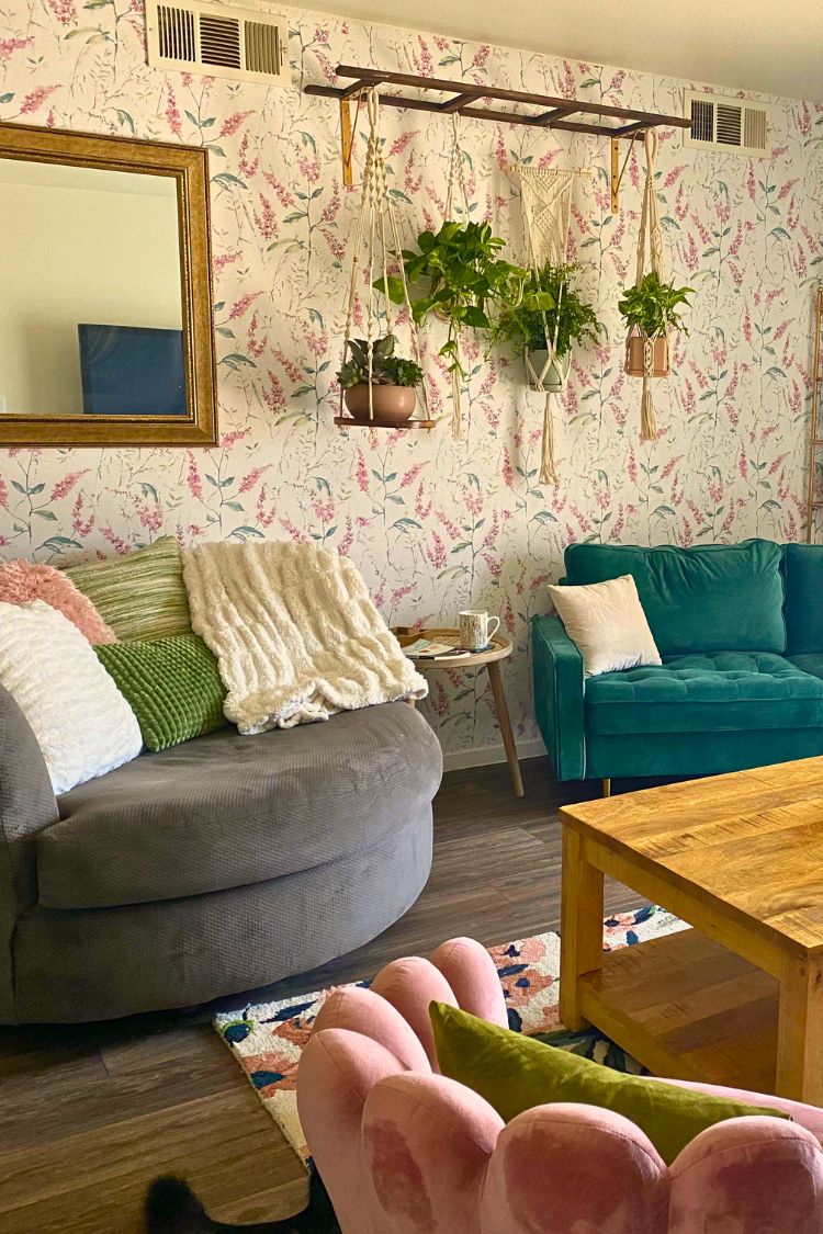 boho wallpaper for living room