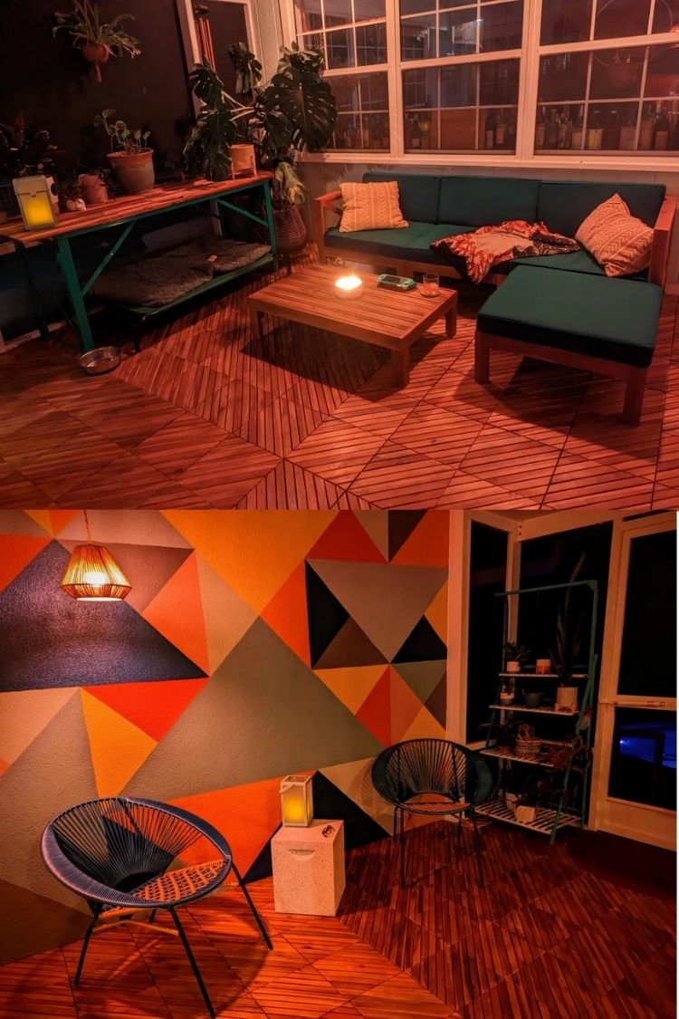 colorful small apartment patio